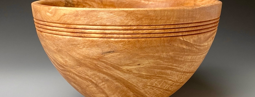 "Big Leaf Maple Bowl with 3 beads”